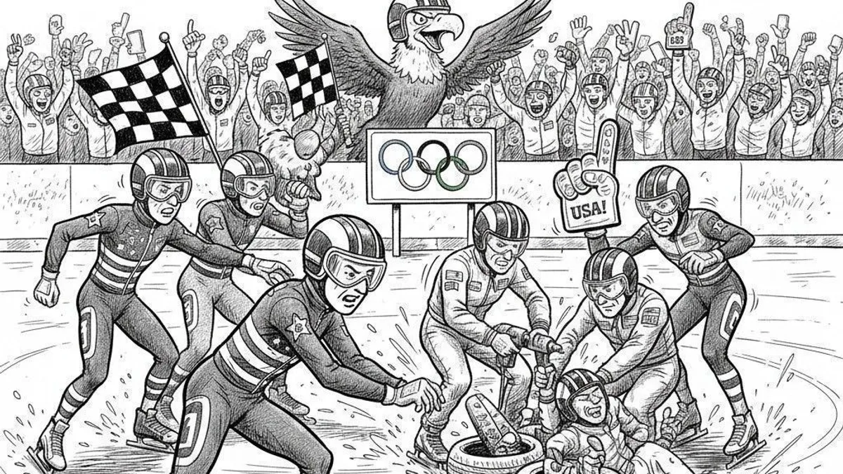 Speed Skaters Go Full NASCAR, Spark Olympic Pit Stop Debate