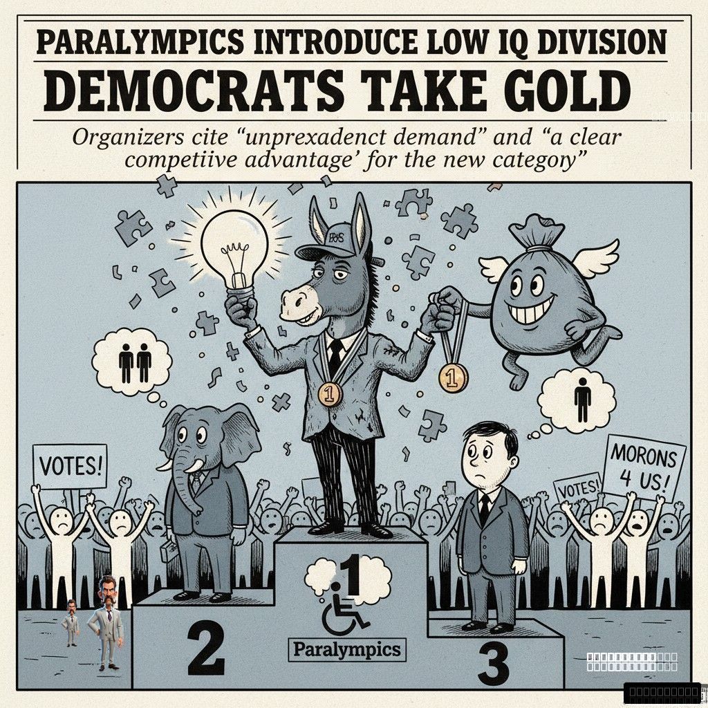 Paralympics Introduce Low IQ Division, Democrats Take Gold