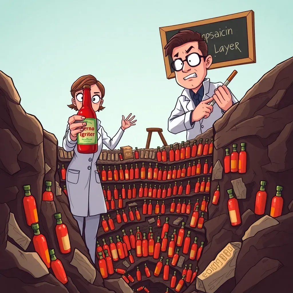Geologists Discover New Earth Layer Composed Entirely of Unfinished Hot Sauce Bottles