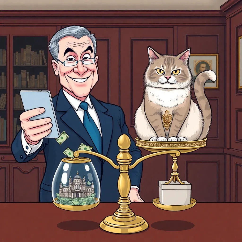Senator's Cat Registers Disgust during Private 'Budget Optimization' Call