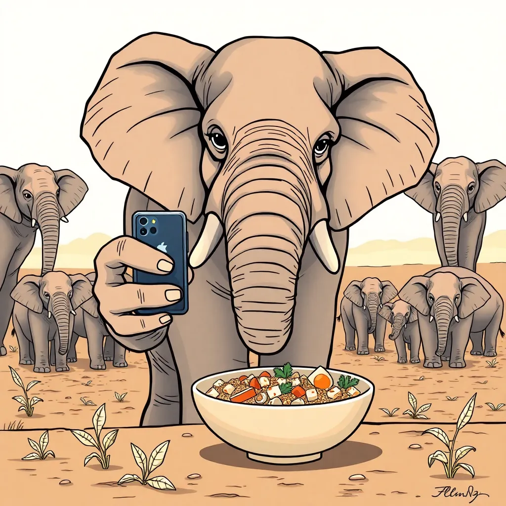 Elephants' Gut Bacteria Now Optimized for Influencer Beige Diets