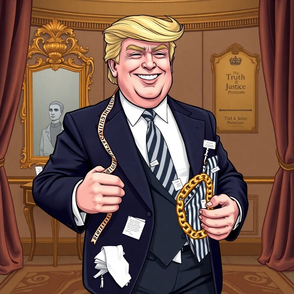 Trump unveils 'Truth & Justice Premium' tier, offers bespoke legal updates.