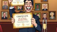 aspiring politician completes mandatory 'scandal and resignation' training.