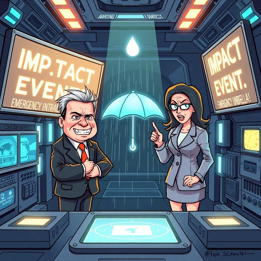 Local news declares 'rain chances' an 'impact event,' advises 'umbrella protocol.'