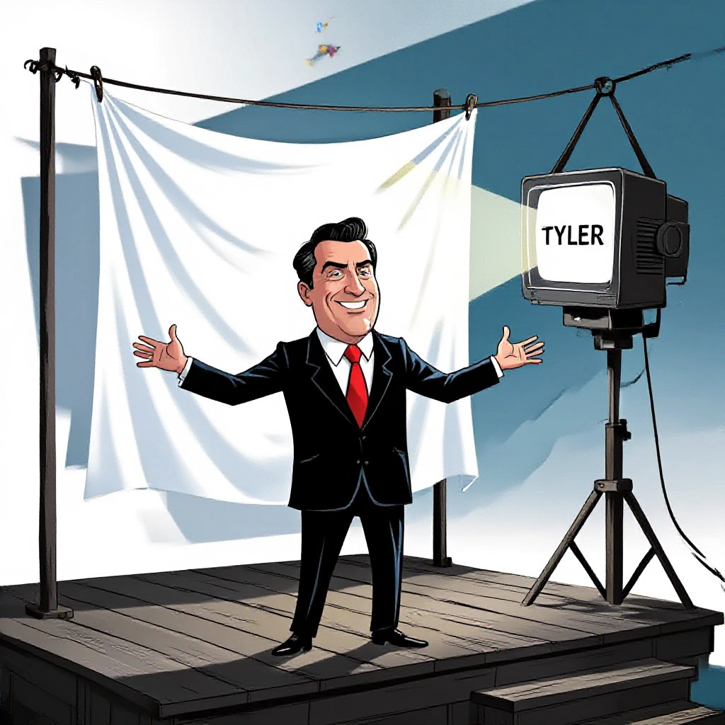 Tyler Declares Major Victory Over Widespread Entertainment Famine, Offers Citizens Chance to Stare at Big Sheet for Free